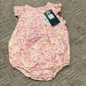 Charming Pink Elephant Baby Bodysuit